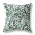 Homeroots 16 in. Springtime Indoor & Outdoor Throw Pillow Dark Green & Grey 414576